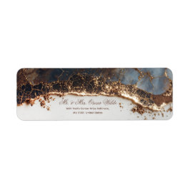Etiqueta Luminous Gold Vein Mineral Agate Return Address