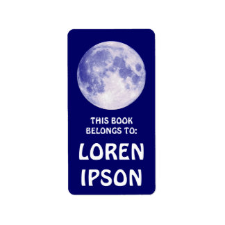 Etiqueta Luna Azul - Placa para libros