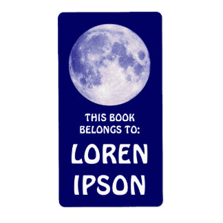Etiqueta Luna Azul - Placa para libros