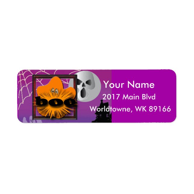 Etiqueta Luna de calabaza Halloween (Frente)