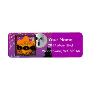 Etiqueta Luna de Halloween de la calabaza