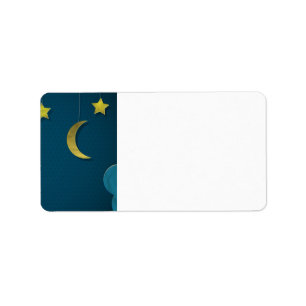 Etiqueta Luna y estrellas de papel