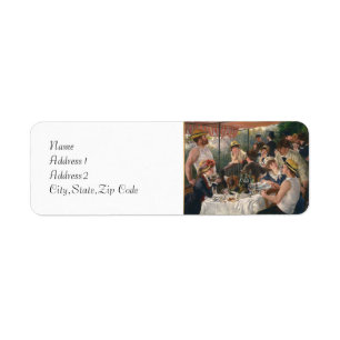 Etiqueta Luncheon del Fiesta del barco de Renoir