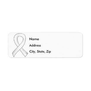Etiqueta Lung Cancer Pearl Ribbon 3