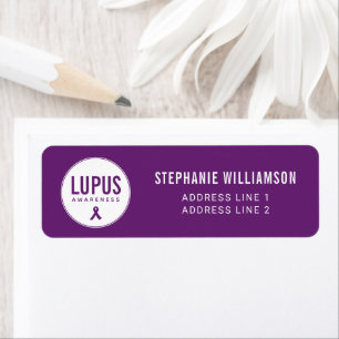Etiqueta Lupus Awareness Ribbon Purple