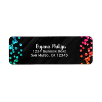 Luvia de Confeti de Arcoíris Negro Dots Fiesta Div