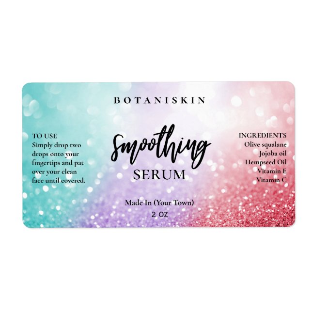 Etiqueta Lux Cotton Candy Purpurina Face (Frente)