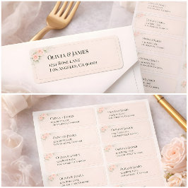 Etiqueta Luxury Blush Floral Return Address Labels
