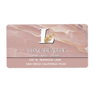 Etiqueta Luxury Blush Pink Marble Beauty Salon Logo