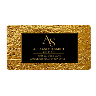 Etiqueta Luxury Crumpled Gold Foil Texture Elegant Metallic