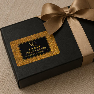 Etiqueta Luxury Gold Foil Five Star Hotel Branding Elegant 