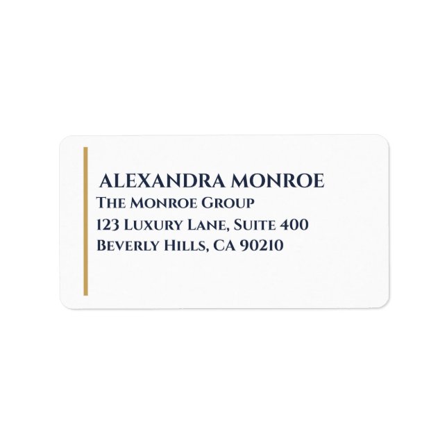 Etiqueta Luxury Real Estate Address – Minimal Elegant (Frente)