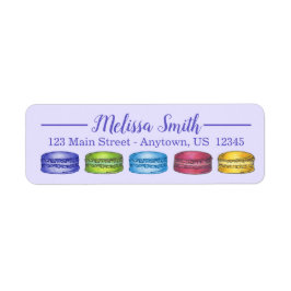 Etiqueta Macarons Franceses Pastel Té de la Tarde para Desp
