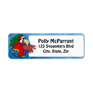 Etiqueta Macaw tropical del escarlata