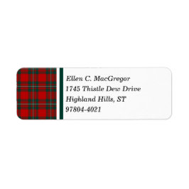 Etiqueta MacGregor Clan Red y Forest Green Tartán