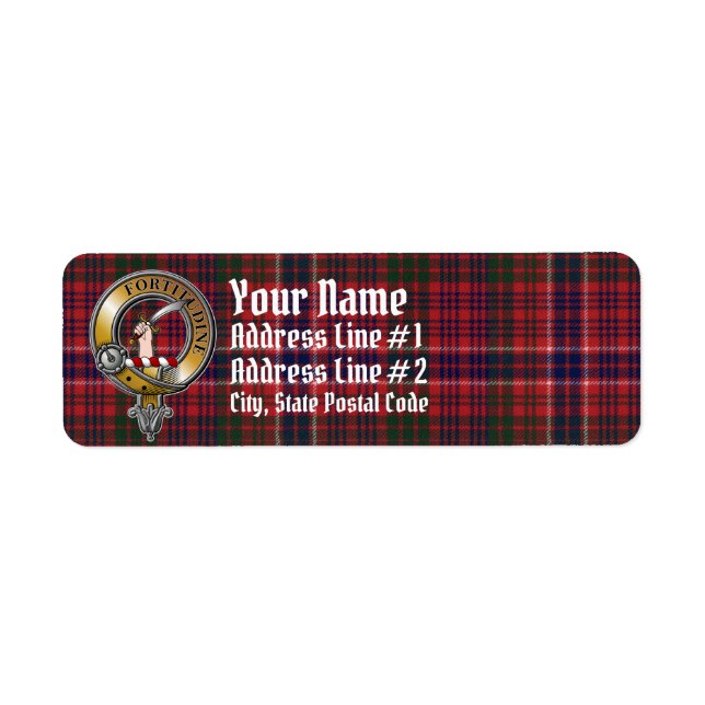 Etiqueta MacRae Tartan & Badge (Frente)