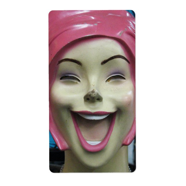 Etiqueta Mad Laughing Mannequin ~ Uncanny Valley Chica (Frente)