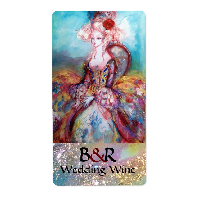 Etiqueta MADAME POMPADOUR MONOGRAM Boda Vino (Frente)