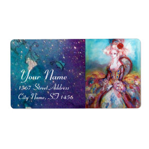 Etiqueta MADAME POMPADOUR, verde azul claro