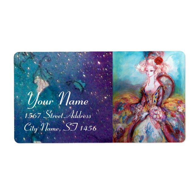 Etiqueta MADAME POMPADOUR, verde azul claro (Frente)