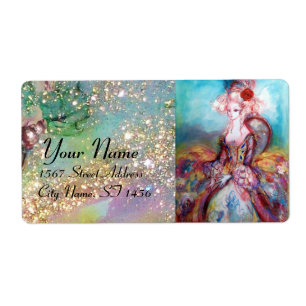 Etiqueta MADAME POMPADOUR, verde azul claro