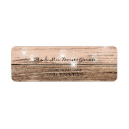 Etiqueta Madera Rosa Rústica y Linternas