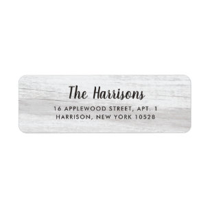 Etiqueta Madera Rusa Blanca   Guión negro