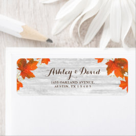 Etiqueta Madera Rusa | Hojas de otoño | Boda Purpurina de o