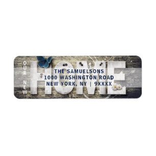 Etiqueta Madera Rusa Nuestra Nueva Dirección De Regreso En