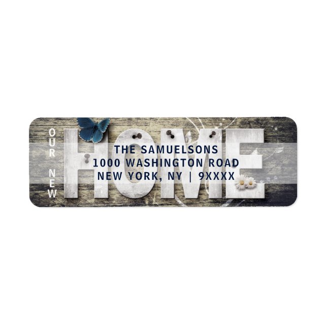 Etiqueta Madera Rusa Nuestra Nueva Dirección De Regreso En  (Frente)