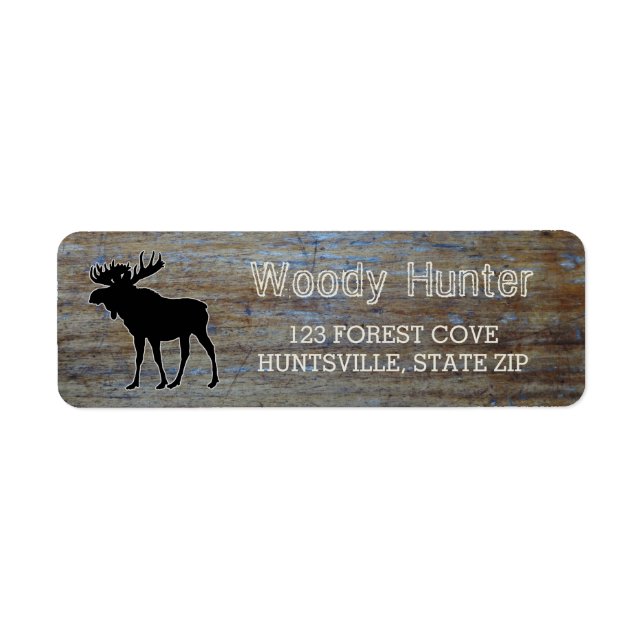 Etiqueta Madera Rusa | Silhouette Masculina de Moose (Frente)
