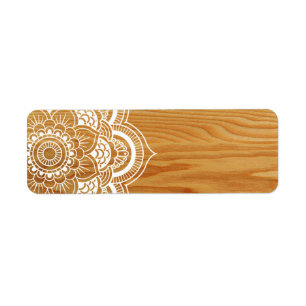 Etiqueta Madera y Mandala
