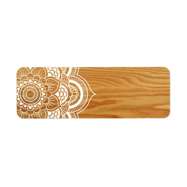 Etiqueta Madera y Mandala (Frente)