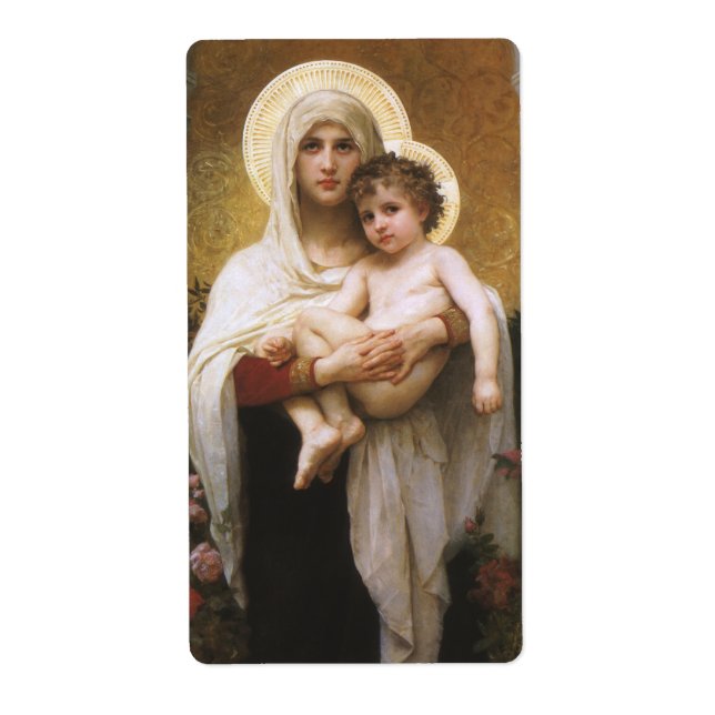 Etiqueta Madonna de los Rosas de Bouguereau (Frente)