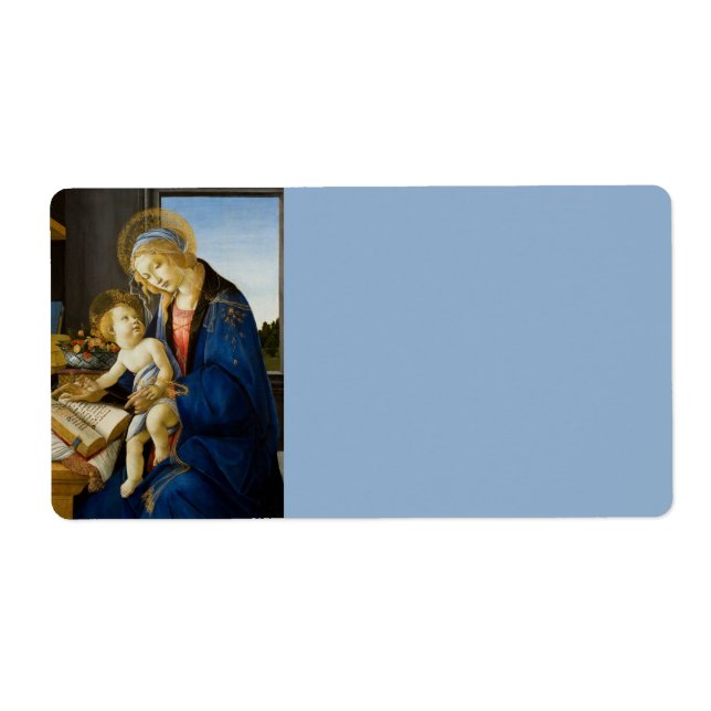Etiqueta Madonna del libro de Botticelli (Frente)