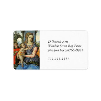Etiqueta Madonna y niño con