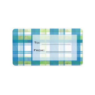 Etiqueta Madras verdes y azules