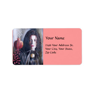 Etiqueta MAGDALEN amarillo rojo marrón rosa