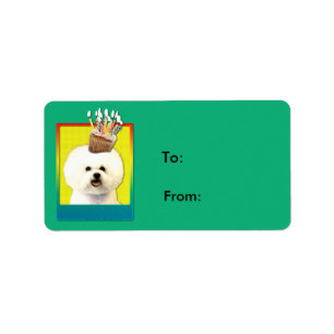 Etiqueta Magdalena del cumpleaños - Bichon Frise