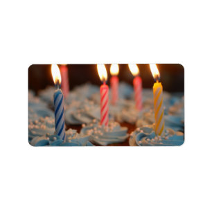 Etiqueta Magdalenas de la vela del cumpleaños