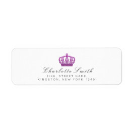 Etiqueta Magenta Purpurina rosa RSVP Princesa de la Corona