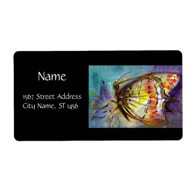 Etiqueta MAGIC BUTTERFLY IN BLUE Black (Frente)