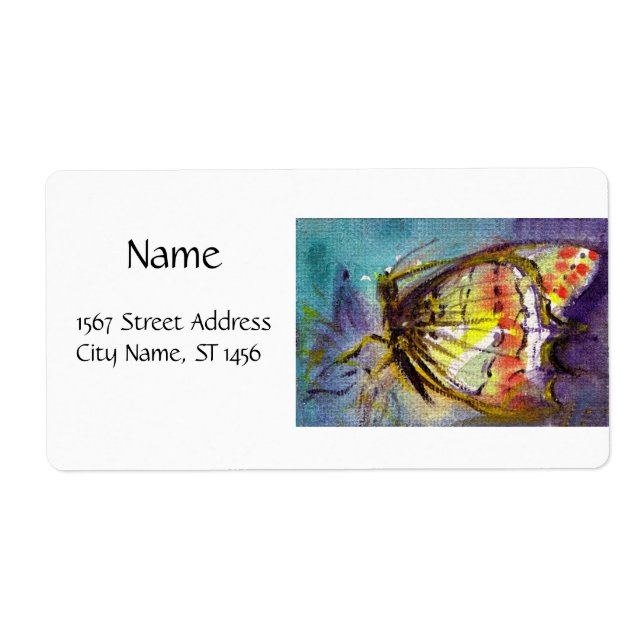 Etiqueta MAGIC BUTTERFLY IN BLUE White (Frente)