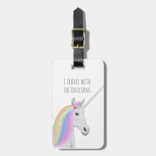 Etiqueta mágica del equipaje del arco iris del (Frente Vertical)