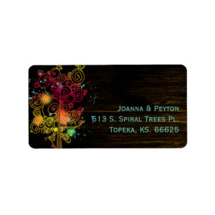 Etiqueta Magical Trees Country Wedding Address