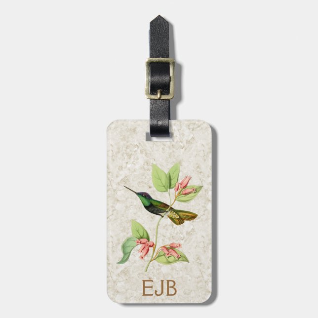 Etiqueta magnífica del equipaje del colibrí (Frente Vertical)