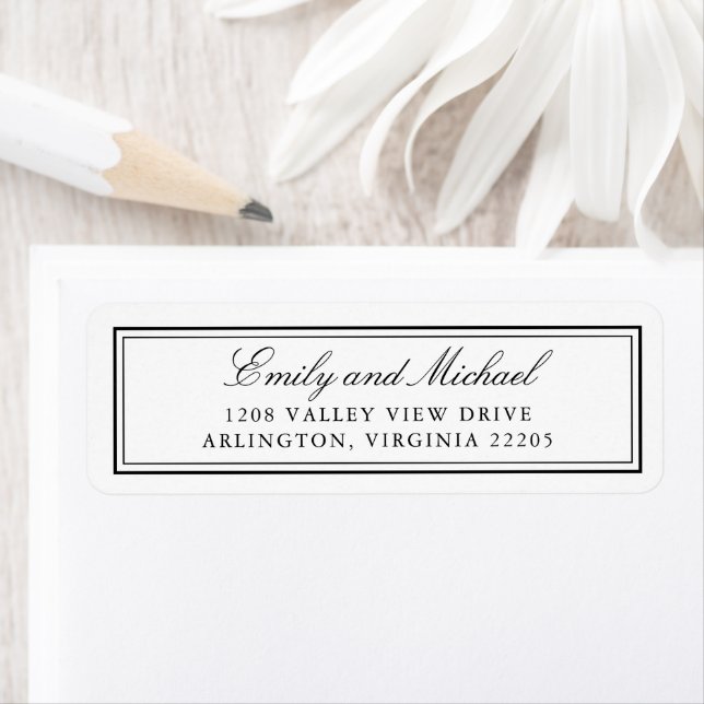 Etiqueta Magnífica tipografía elegante clásica blanca (In situ)