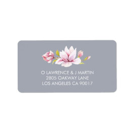 Etiqueta Magnolia Charm acuarela floral