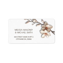 Etiqueta Magnolia de Marfil Flores 3D | Boda