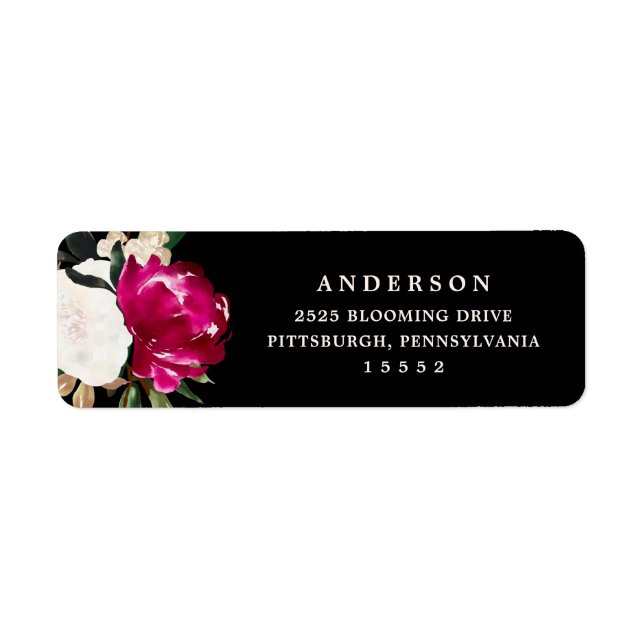 Etiqueta Magnolia pintada en negro | BODA (Frente)